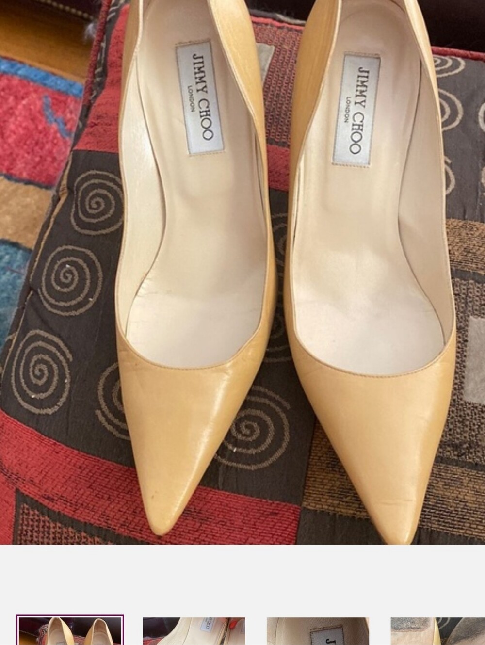 Jimmy Choo London pointed toe heels Beige/Tan color. Fabulous Sexy Shoes!